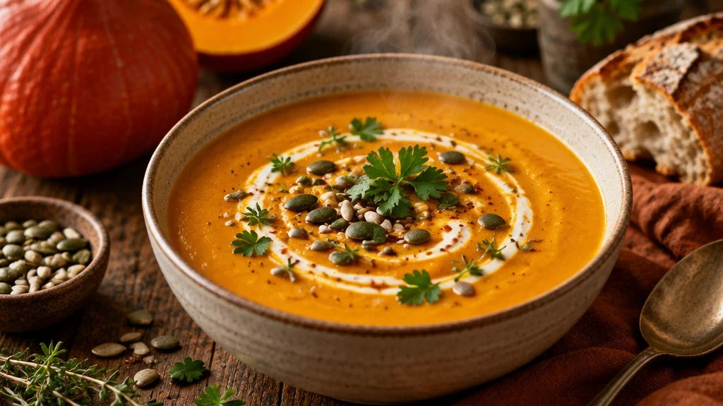 Soupe potimarron & lentilles corail : légère et nutritive
