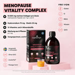 Nutremys Menopause Vitality Complex: flüssiges marines Kollagen, 500-ml-Flasche mit Faltschachtel und 25-ml-Messbecher