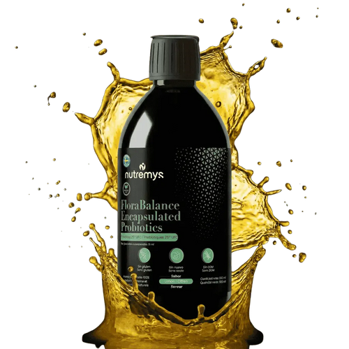 FloraBalance · Liquid encapsulated probiotics 25 billion CFU · Gut flora · Nutremys LAB