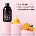 Absorção completa em 30 minutos do suplemento líquido Menopause Vitality Complex Nutremys para a menopausa