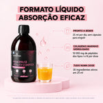 Tabela de valores nutricionais do Menopause Vitality Complex Nutremys: 30 ativos, colagénio marinho 10 000 mg, sem açúcar, glúten, lactose, OGM, soja nem ovos — tecnologia sueca