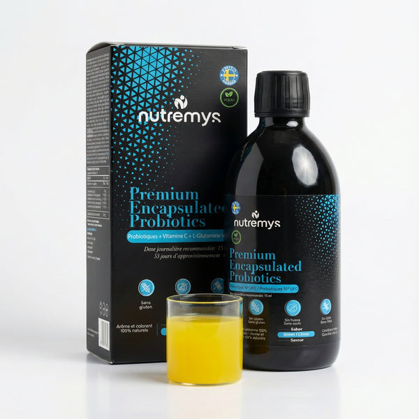 PREMIUM ENCAPSULATED PROBIOTICS – Probióticos Líquidos 10¹⁰ UFC Nutremys Lab