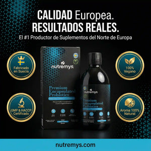 PREMIUM ENCAPSULATED PROBIOTICS – Probióticos Líquidos 10¹⁰ UFC Nutremys Lab