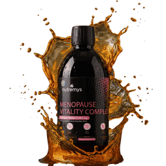 Menopause Vitality Complex · Frasco suplemento líquido 9 en 1 menopausia Nutremys