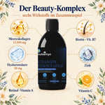Collagen Essence Gold: 6 Wirkstoffe — Meereskollagen 12.500 mg, Hyaluronsäure, Retinol, Biotin, Zink, Vitamin C