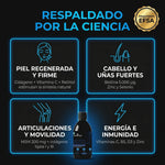 Collagen Essence Gold · Respaldado por la ciencia: piel, cabello y uñas, articulaciones, energía e inmunidad · alegaciones EFSA · Nutremys