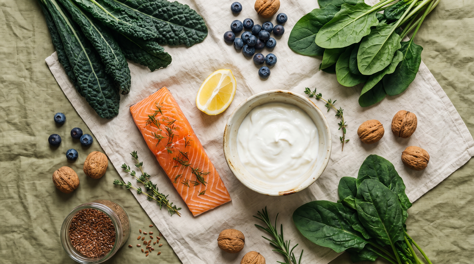 Aliments riches en oméga-3, calcium et magnésium
